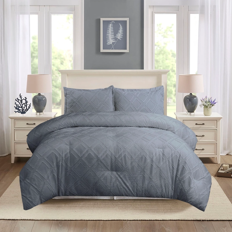 PLUMON BORDADO RELLENO SINTE TICO HIPOALERGE NICO CHANTILLY 230X250 CM GRIS OSCURO - 2