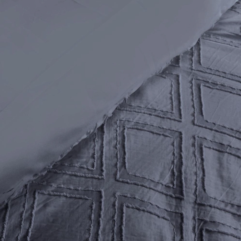 PLUMON BORDADO RELLENO SINTE TICO HIPOALERGE NICO CHANTILLY 230X250 CM GRIS OSCURO - 3