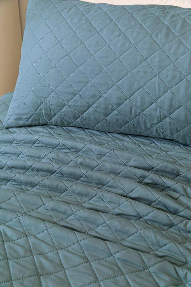 CUBRECAMA QUILT SHERPA EXTRA CALIDO CHANTILLY 2 PLAZAS AZULADO - 5