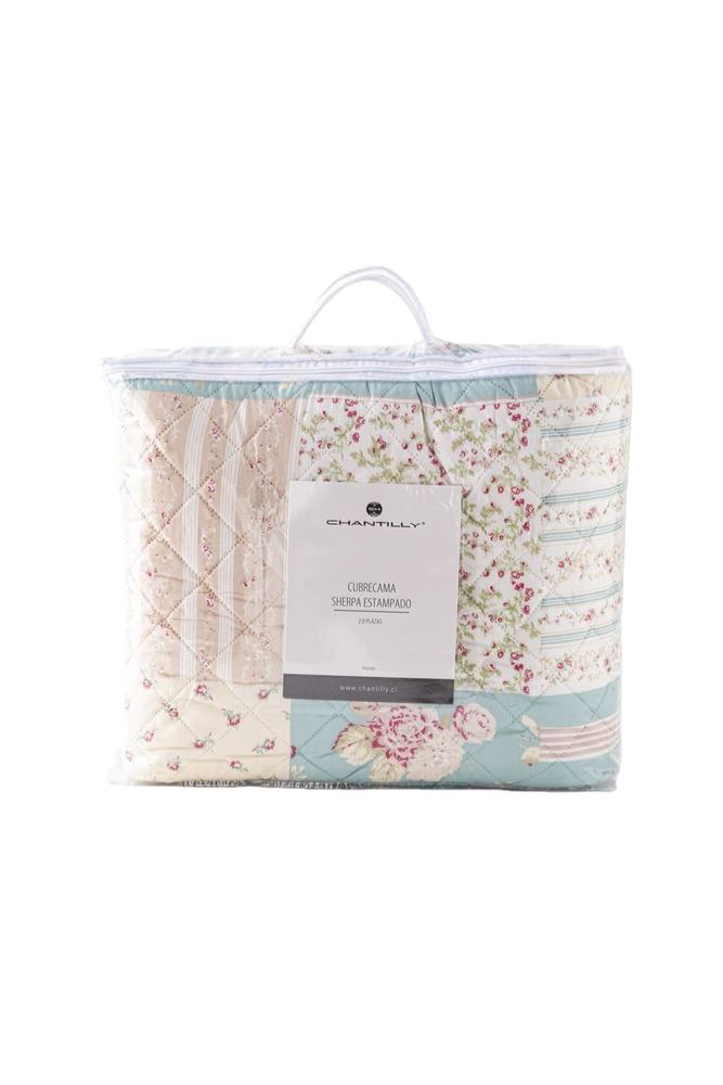 CUBRECAMA QUILT ESTAMPADO SHERPA EXTRA CALIDO CHANTILLY KING BEIGE - 3