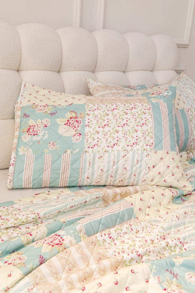 CUBRECAMA QUILT ESTAMPADO SHERPA EXTRA CALIDO CHANTILLY KING BEIGE - 5