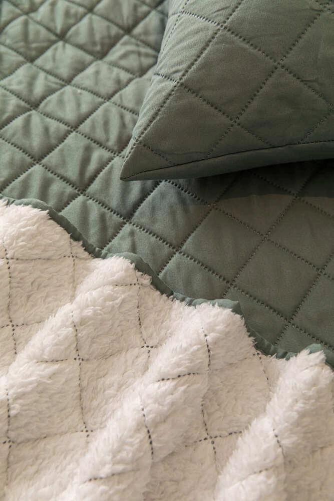 CUBRECAMA QUILT SHERPA EXTRA CALIDO CHANTILLY KING ACQUA - 4