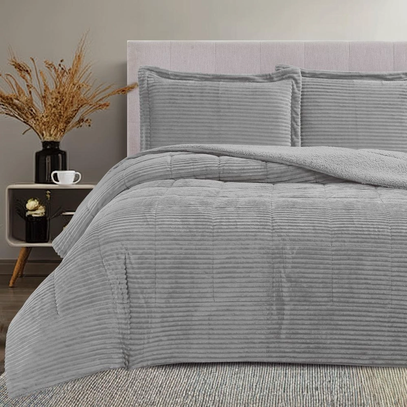 PLUMON SHERPA EXTRA CALIDO CHANTILLY 2 PLAZAS GRIS PLATA - 2