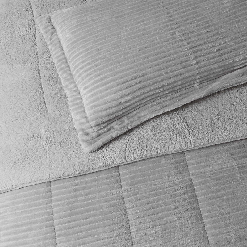 PLUMON SHERPA EXTRA CALIDO CHANTILLY 2 PLAZAS GRIS PLATA - 3