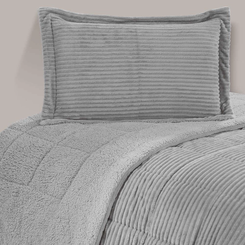 PLUMON SHERPA EXTRA CALIDO CHANTILLY 2 PLAZAS GRIS PLATA - 5
