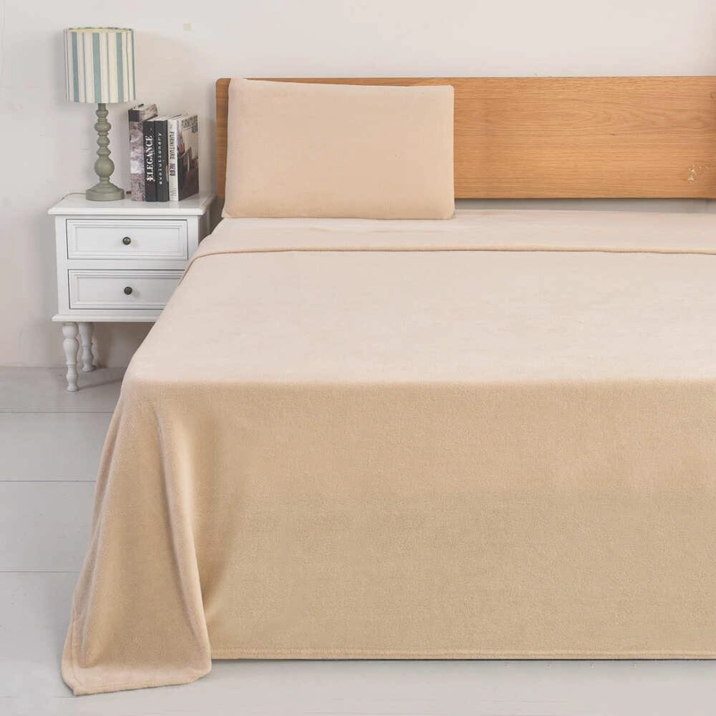 JUEGO DE SABANAS CORAL FLEECE CHANTILLY KING BEIGE - 2