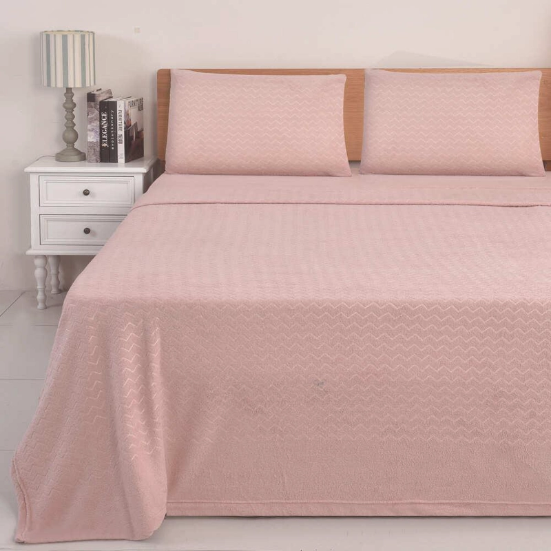JUEGO DE SABANAS CORAL FLEECE ULTRA SUAVE CHANTILLY 2 PLAZAS ROSADO - 2