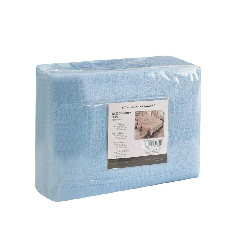 JUEGO DE SABANAS CORAL FLEECE CHANTILLY 1.5 PLAZAS TURQUESA - 3