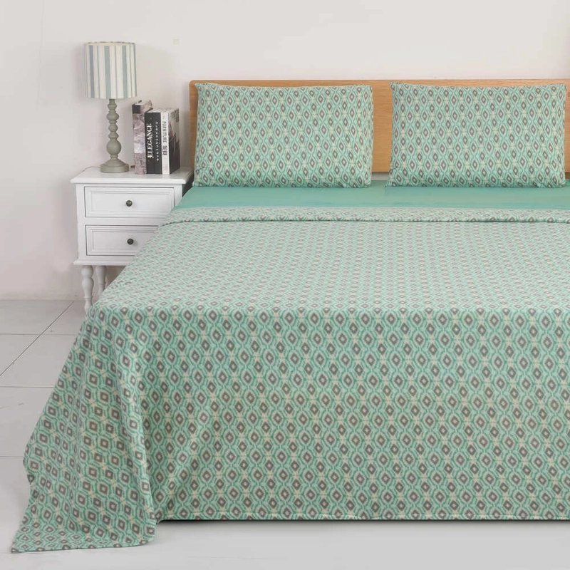 JUEGO DE SABANAS ESTAMPADO POLAR TE RMICO CHANTILLY 2 PLAZAS VERDE - 2
