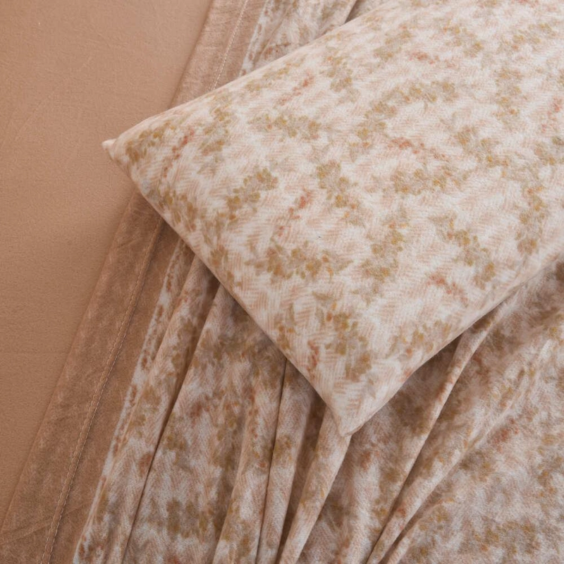 JUEGO DE SABANAS ESTAMPADO POLAR TE RMICO CHANTILLY 1 PLAZA BEIGE - 5