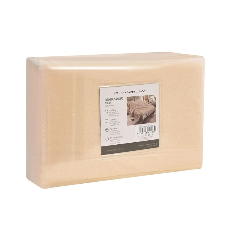JUEGO DE SABANAS POLAR TE RMICO CHANTILLY 1.5 PLAZAS BEIGE - 3