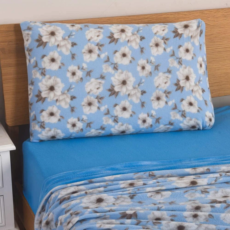 JUEGO DE SABANAS ESTAMPADO POLAR TE RMICO CHANTILLY KING CELESTE - 4