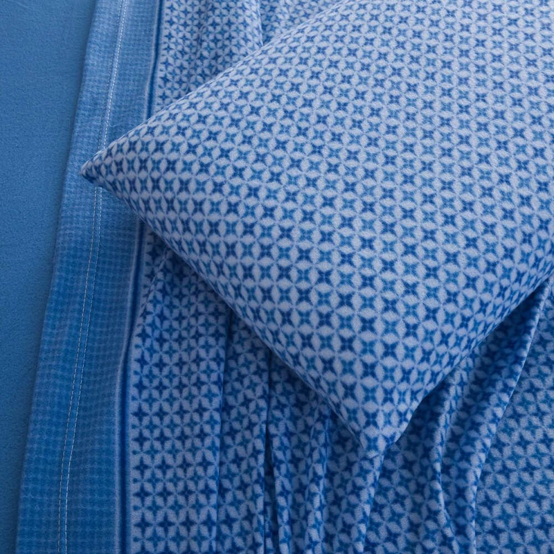 JUEGO DE SABANAS ESTAMPADO POLAR TE RMICO CHANTILLY 1.5 PLAZAS CELESTE - 5