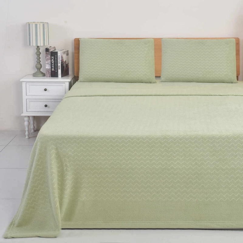 JUEGO DE SABANAS CORAL FLEECE ULTRA SUAVE CHANTILLY KING VERDE - 2