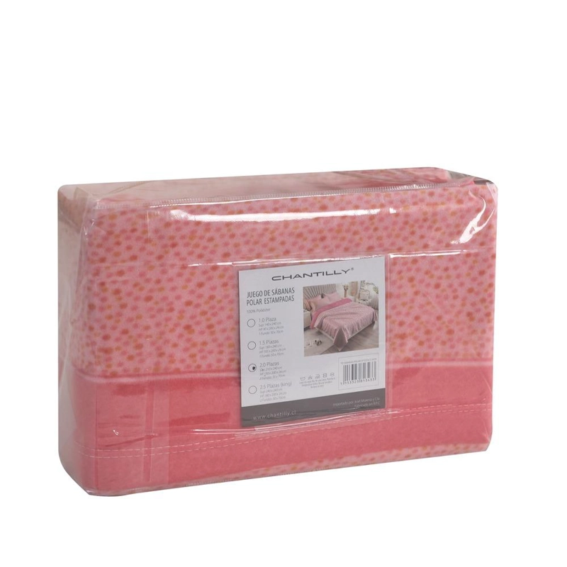 JUEGO DE SABANAS ESTAMPADO POLAR TE RMICO CHANTILLY KING ROSADO - 3