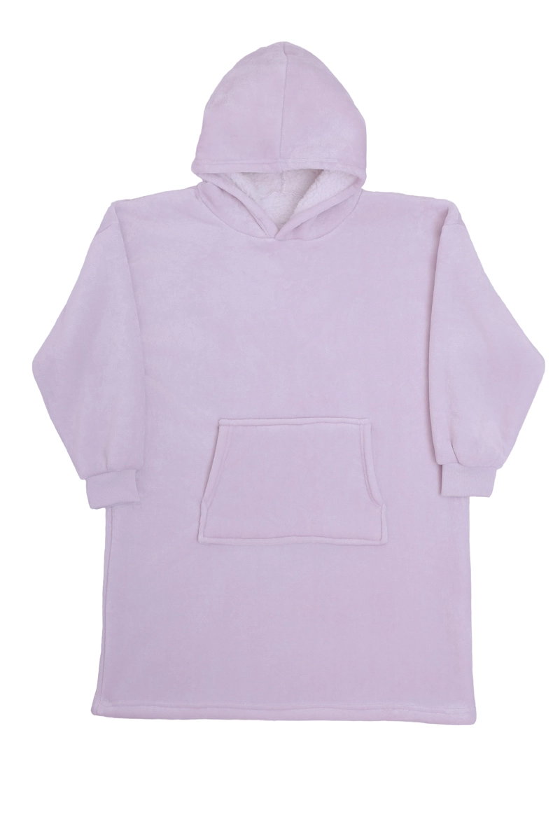POLERON MANTA OVERSIDE SHERPA EXTRA CALIDO CHANTILLY GRIS PLATA - 2