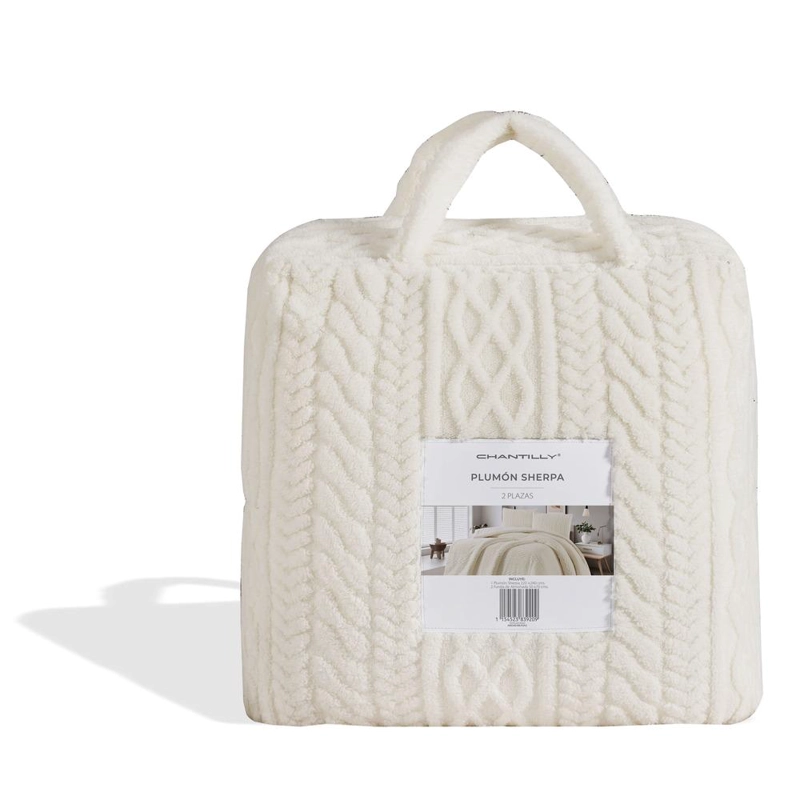 PLUMON TRENZA SHERPA EXTRA CALIDO CHANTILLY KING CRUDO - 3