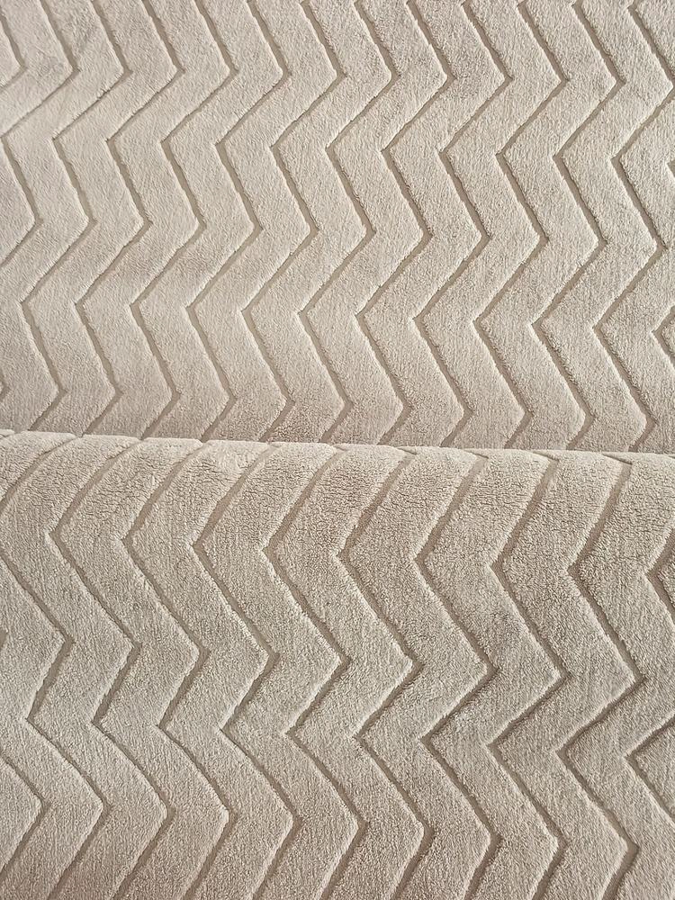 ALFOMBRA CON RELIEVE DISEÑO ZIG-ZAG 200X290 CM BEIGE - 2