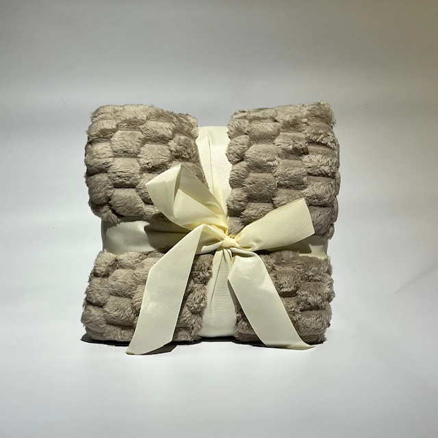 MANTA VELVET CUADRO 125X150CM BEIGE - 3