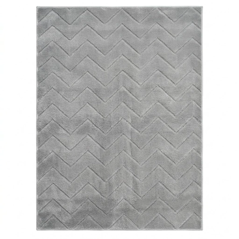 ALFOMBRA CON RELIEVE DISEÑO ZIG-ZAG 200X290 CM GREY - 1
