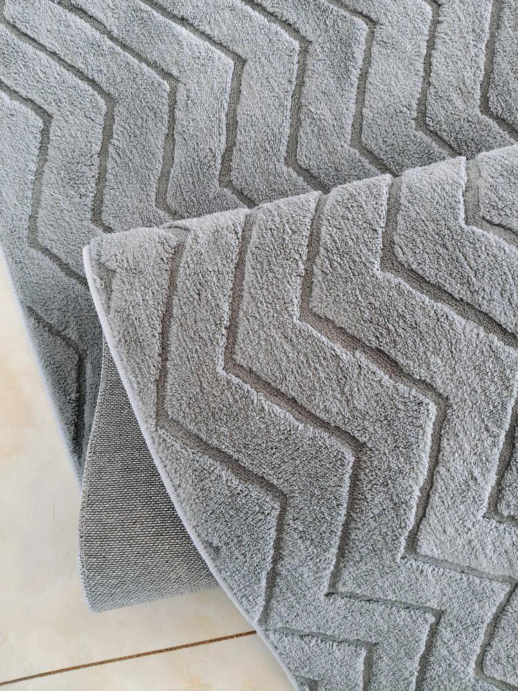 ALFOMBRA CON RELIEVE DISEÑO ZIG-ZAG 200X290 CM GREY - 2