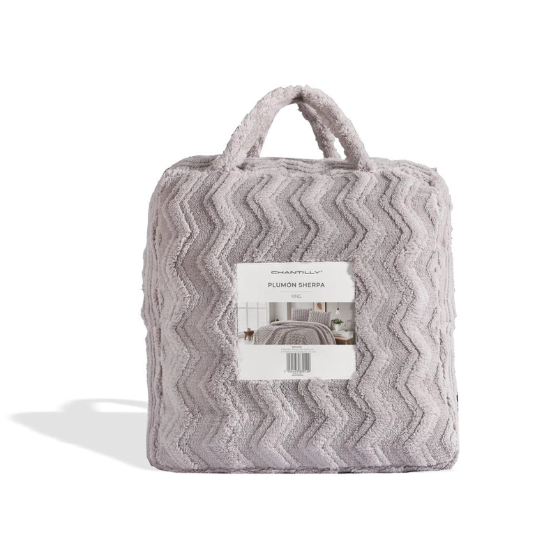 PLUMON SHERPA EXTRA CALIDO CHANTILLY 2 PLAZAS GRIS PLATA - 3