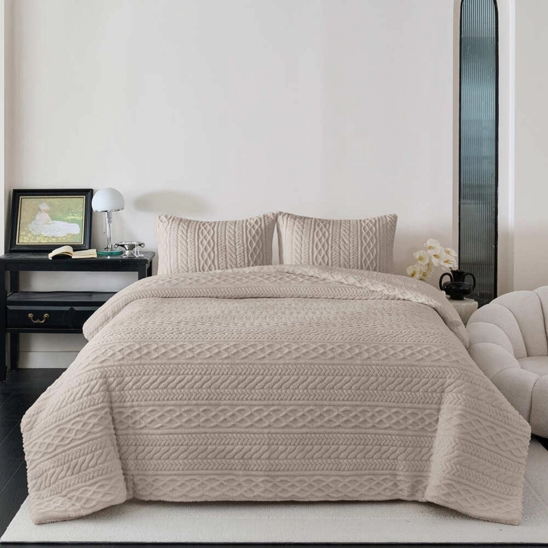 PLUMON TRENZA SHERPA CHANTILLY 2 PLAZAS GRIS INTENSO - 2