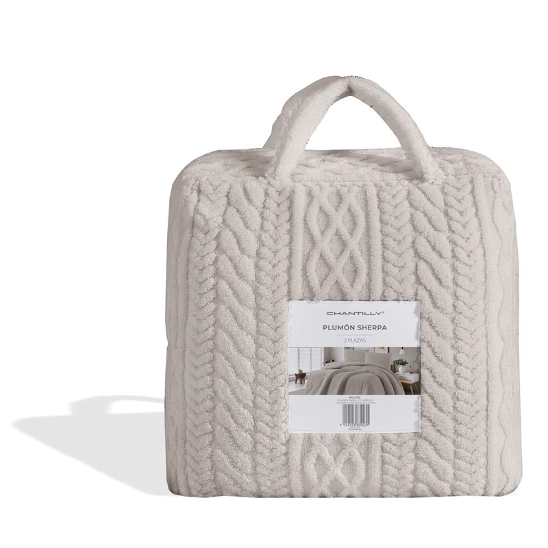 PLUMON TRENZA SHERPA CHANTILLY 2 PLAZAS GRIS INTENSO - 3
