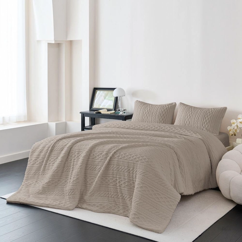 PLUMON TRENZA SHERPA CHANTILLY 2 PLAZAS GRIS INTENSO - 4