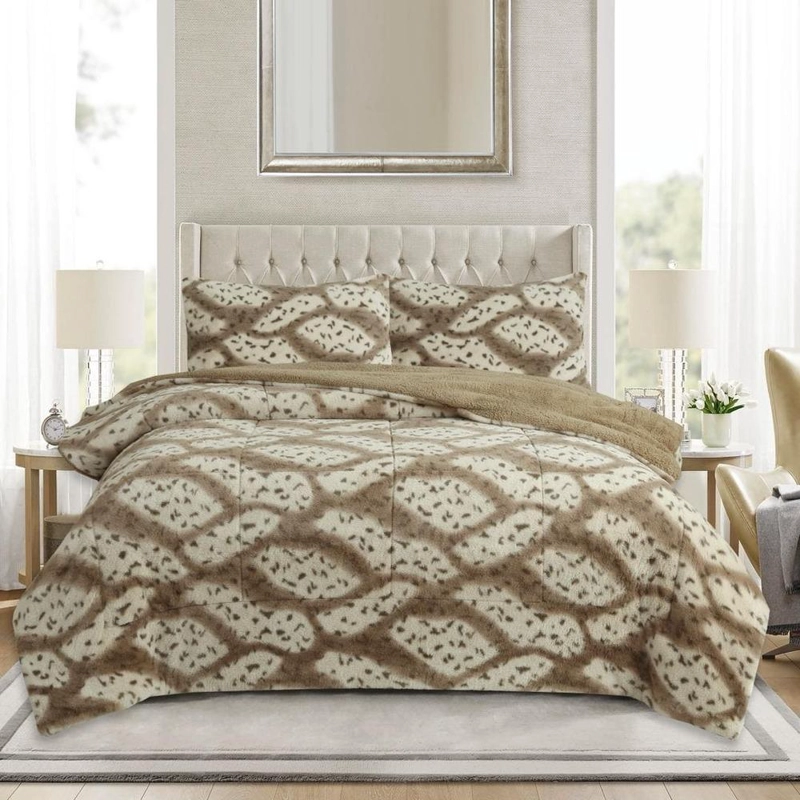 PLUMON ANIMAL PRINT SHERPA CHANTILLY 1.5 PLAZAS GRIS INTENSO - 2
