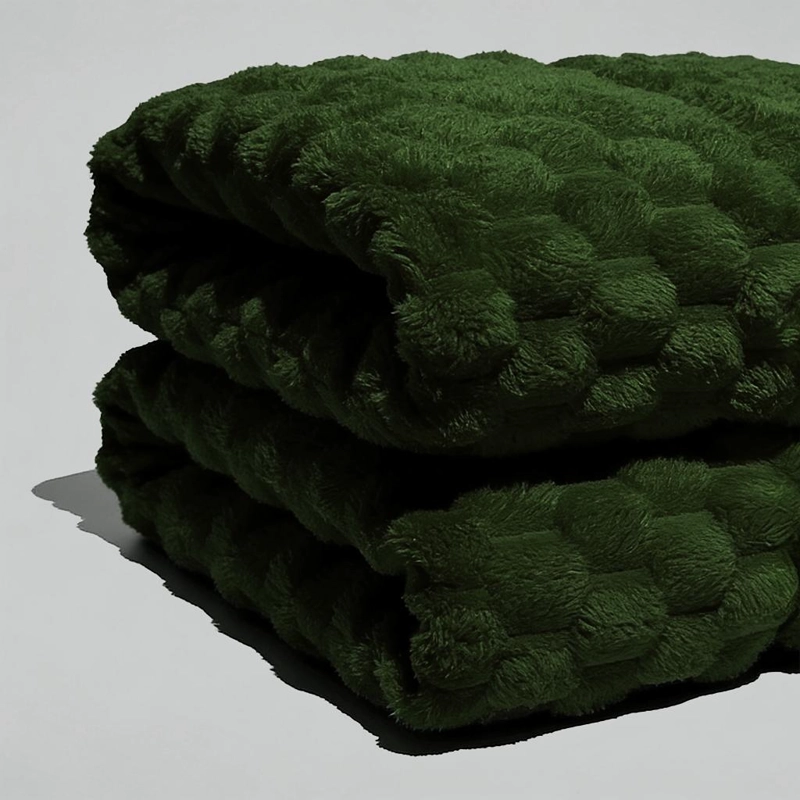 MANTA VELVET CUADRO 125X150CM VERDE - 3