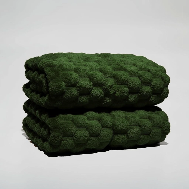 MANTA VELVET CUADRO 125X150CM VERDE - 4