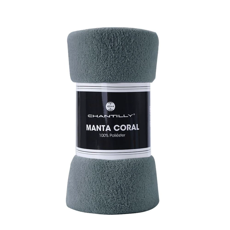 MANTA CORAL FLEECE CHANTILLY 125X150 CM GRIS OSCURO