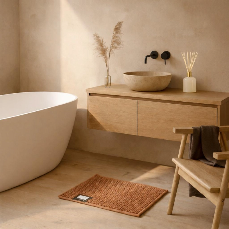 PISO DE BAÑO CHENILLE 40X60CM CAFE - 2