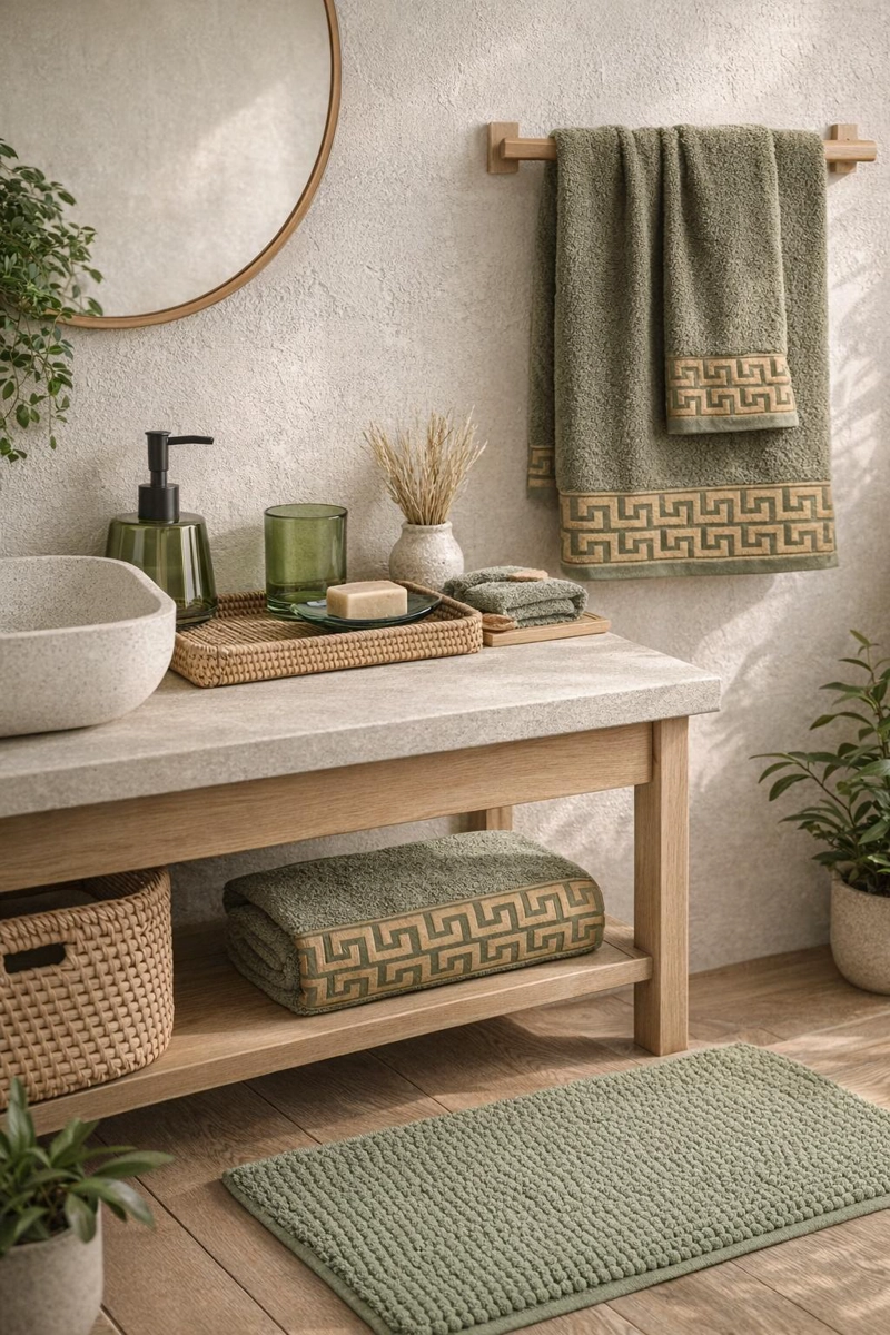 PISO DE BAÑO CHENILLE 40X60CM  VERDE - 2
