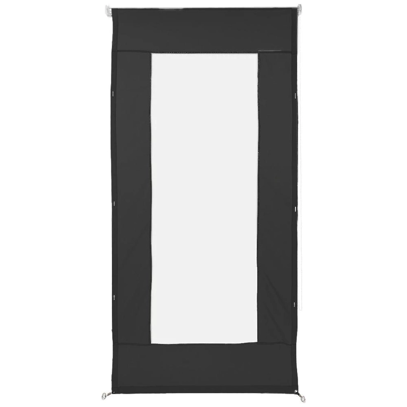 CIERRE TERRAZA PVC 100X250 NEGRO - 1