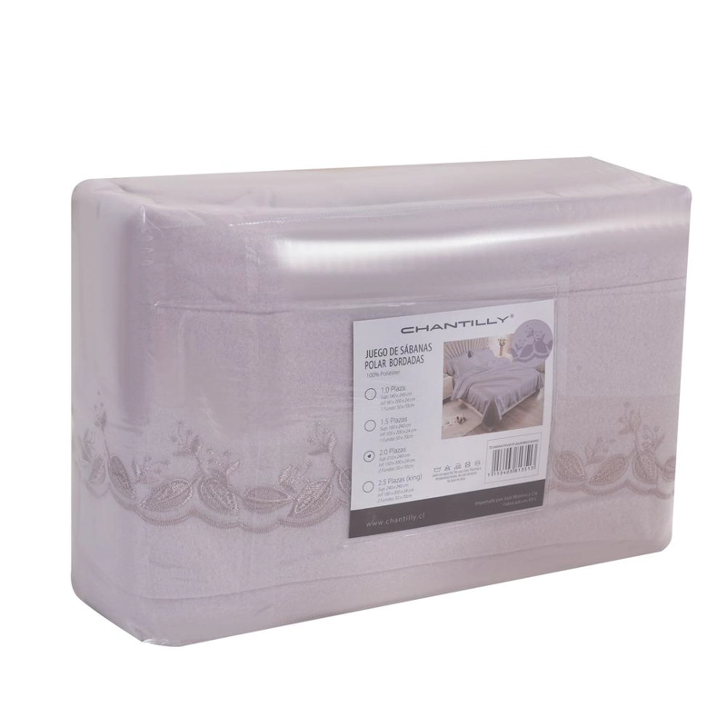JUEGO DE SABANAS POLAR BORDADAS CHANTILLY KING LILA - 2