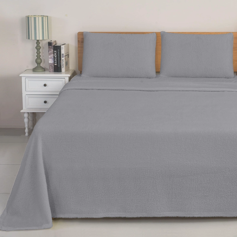 JUEGO DE SABANAS SHERPA CHANTILLY 1.5 PLAZAS AZUL PIEDRA - 2