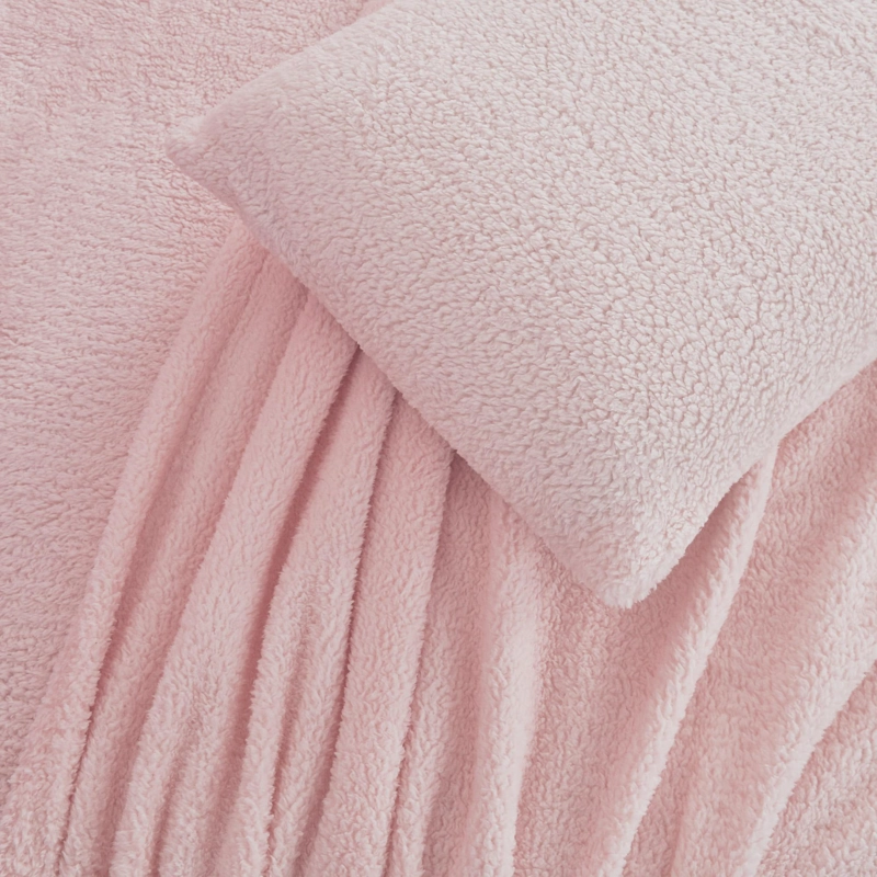 JUEGO DE SABANAS SHERPA CHANTILLY 1.5 PLAZAS ROSADO - 3