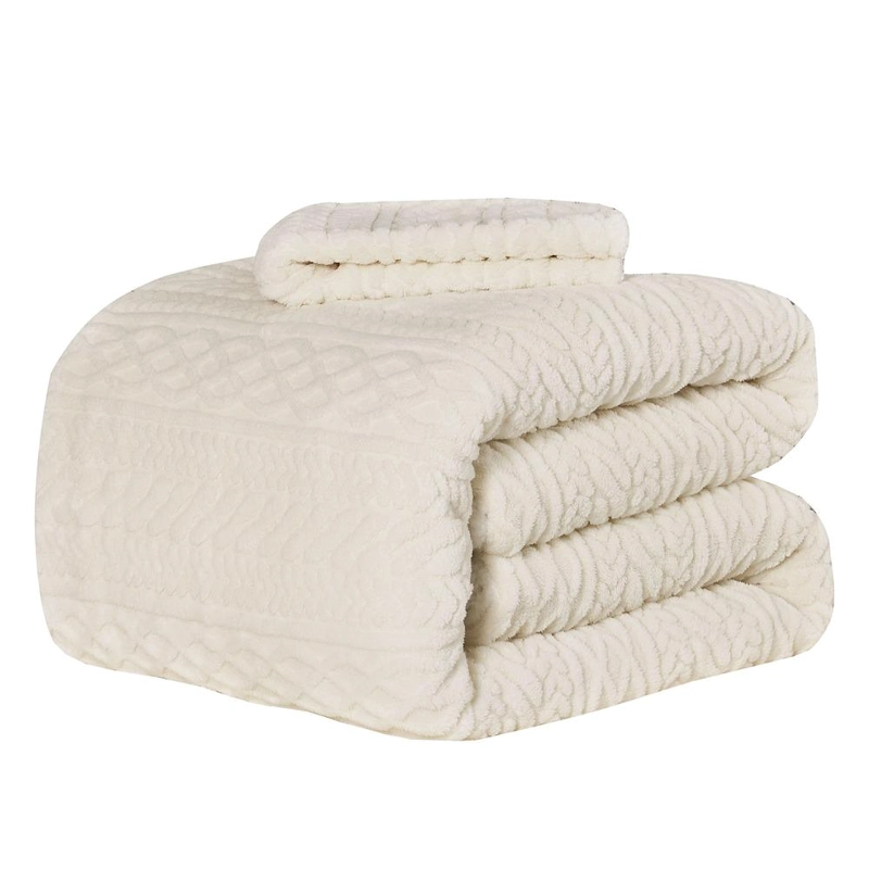 PLUMON TRENZA SHERPA EXTRA CALIDO CHANTILLY 1.5 PLAZAS CRUDO - 1