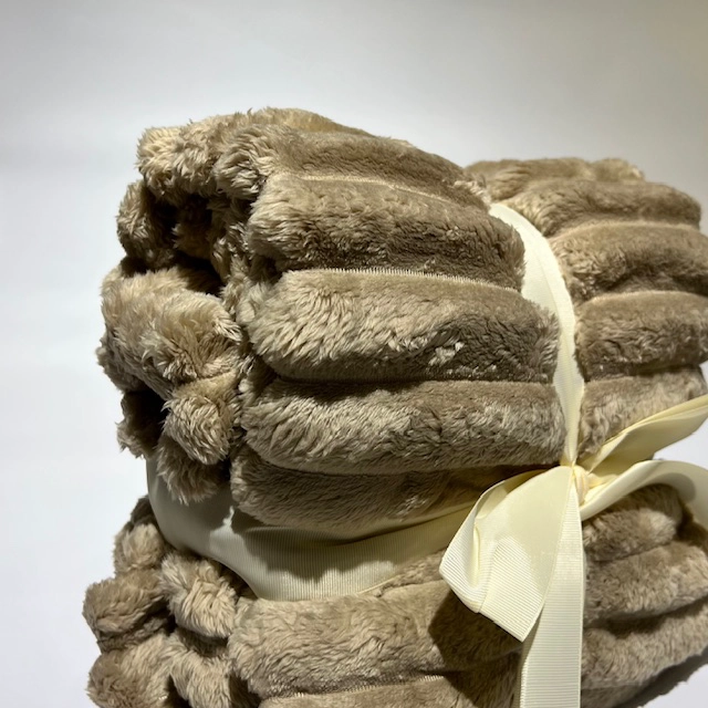 MANTA VELVET CORDUROY 125X150CM BEIGE - 3