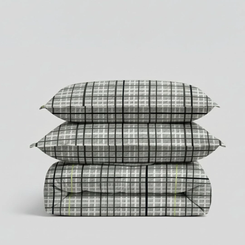 QUILT ESTAMPADO LINEAS GRIS 1,5 PLAZAS GRIS - 3