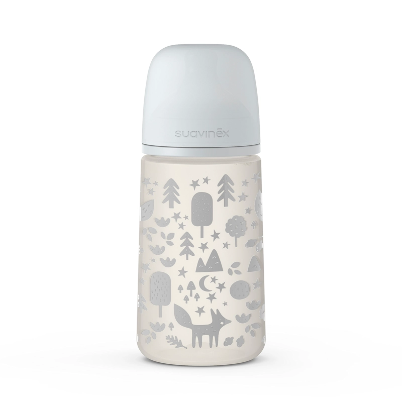 MAMADERA SUAVINEX 270ML FISIOLÓGICA FLUJO M FOX GRIS - 1