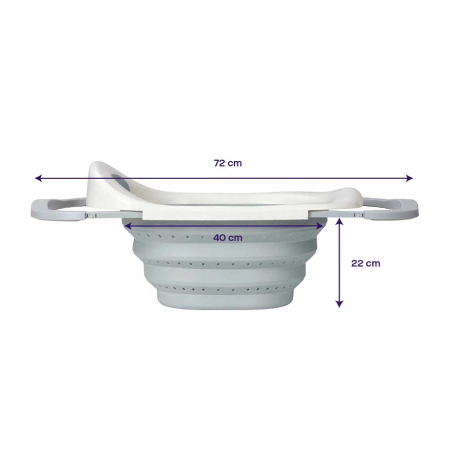 BAÑERA CLEVAMAMA PLEGABLE THE SINK BATH GREY GRIS - 3