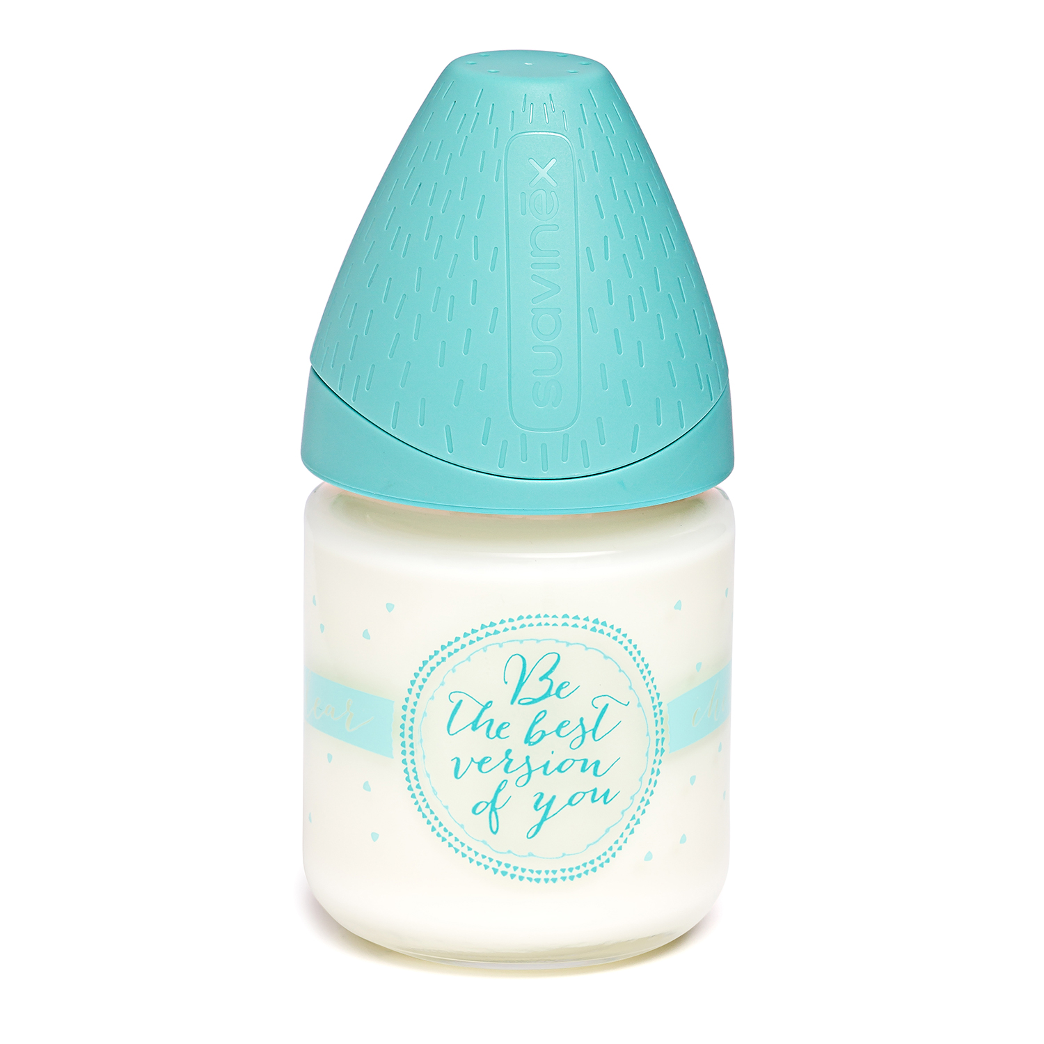 MAMADERA SUAVINEX VIDRIO 120ML 3P SILICONA CELESTE - 2
