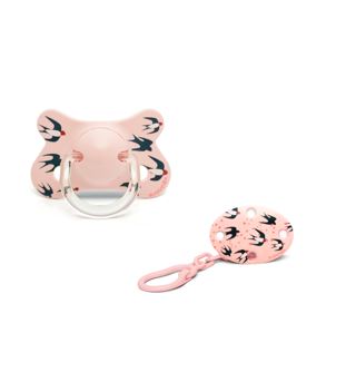 PACK CHUPETE +4-18M SWALLOW ROSADO + BROCHE ROSADO - 1