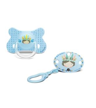 PACK CHUPETE +4-18M INDIO AZUL + BROCHE AZUL - 1