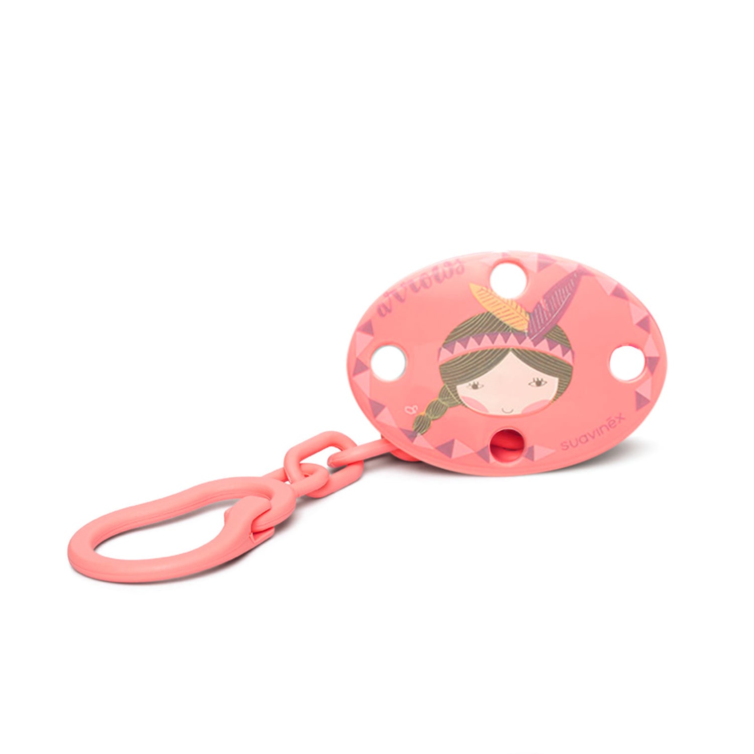 BROCHE PINZA INDIO ROSADO SUAVINEX - 1