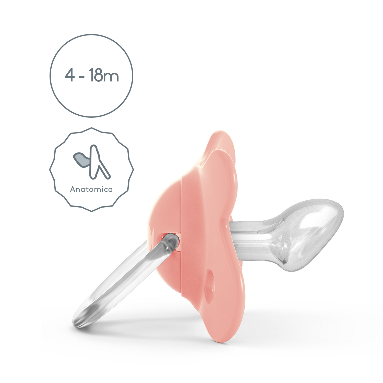 CHUPETE FUSIÓN ANATÓMICO SILICONA +4M - 18M SWALLOW ROSADO - 2