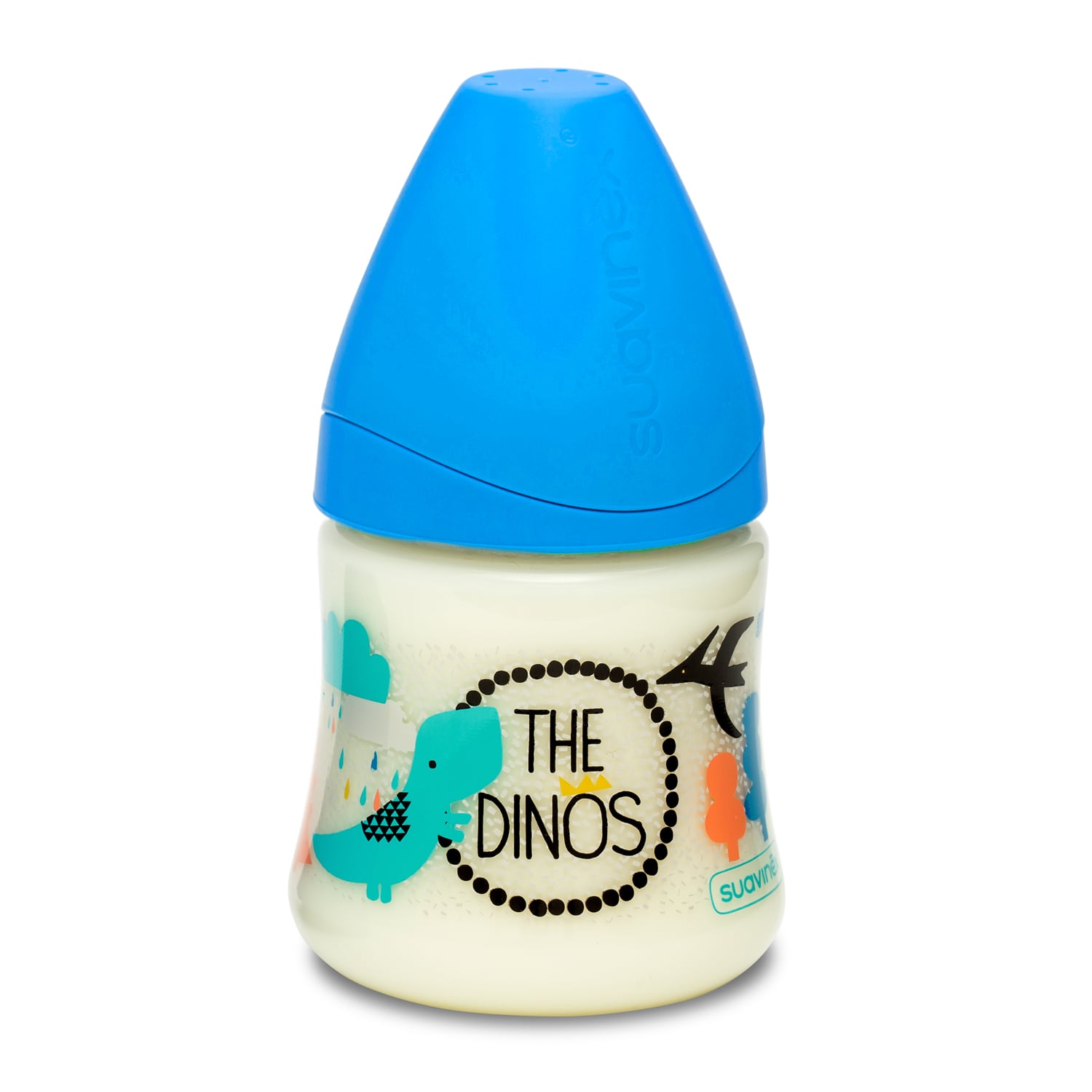 MAMADERA BA 150ML LATEX TETINA REDONDA DINO AZUL - 1